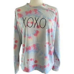 Rae Dunn • ‘XOXO’ Rainbow Tie Dye Crewneck Sweater